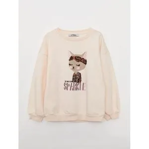 LC Waikiki Crew Neck Printed Long Sleeve Girl Sweatshirt