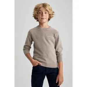 Defacto Boy Tricot Regular Fit Crew Neck Long Sleeve Pullover