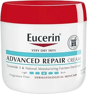 Eucerin Advanced Repair Body Cream, Fragrance Free Body Cream for Dry Skin, 16 Oz Jar