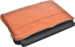 Accelerate Pebbled Rust Orange Leather Protective 15-15.6 inch Premium Laptop Sleeve Case with Zipper and Front Pocket for Accessories | Slim Design Laptop Bag compatible with MacBooks and Laptops