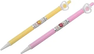 Ashraf Aly Faid Sweet cat 1003 Mechanical Pencil 0.7mm With Apple Clips Pack Of 2 Pens For Student - Pink Yellow