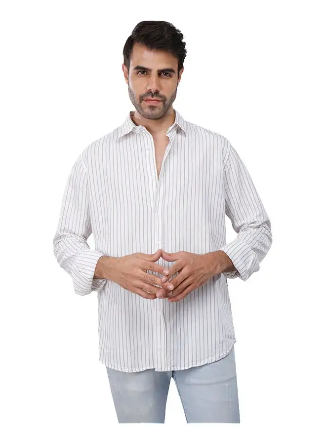 Coup Coup Regular Fit Strip Shirt For Men Color Cafe