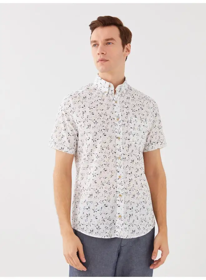 LC WAIKIKI Regular Fit Short Sleeve Patterned Poplin Men's Shirt