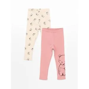 LC Waikiki Elastic Waist Printed Baby Girl Tights 2-Pack