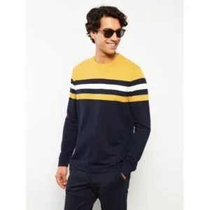 LC Waikiki Crew Neck Long Sleeve Striped Pique Men's T-Shirt.