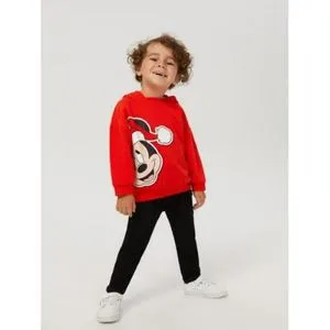 LC Waikiki Hooded Long Sleeve Mickey Mouse Printed Baby Boy Sweatshirt And Tracksuit Bottom 2 Pack