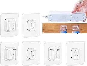 Jialto Plastic Heavy Duty Sticky Multi-Purpose Double-Sided Adhesive Waterproof and Oil-Proof Wall Hooks for 10kg Max (Transparent, 8 Packs)