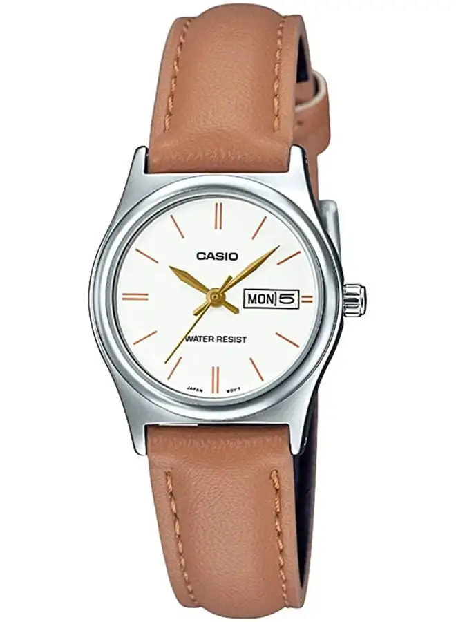 CASIO Leather Analog Watch LTP-V006L-7B2UDF