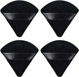 4 Pieces Powder Puff Triangle Soft Makeup Powder Puff Face Makeup Sponge Puff Velour Makeup Puff Pure Cotton Powder Puff for Loose Mineral Powder Cosmetic Body Contouring Tools Black