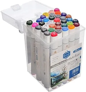 Keep Smiling MKB-36 Twin Type Alcohol-Bassed Ink Double Tip Art Marker Set Of 36 Pcs. - Multi Color