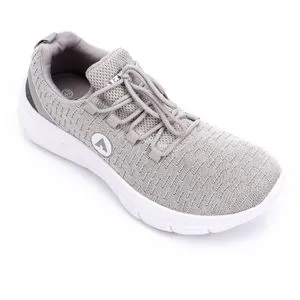 Air Walk Decorative Lace Up Canvas Sneakers - Light Grey