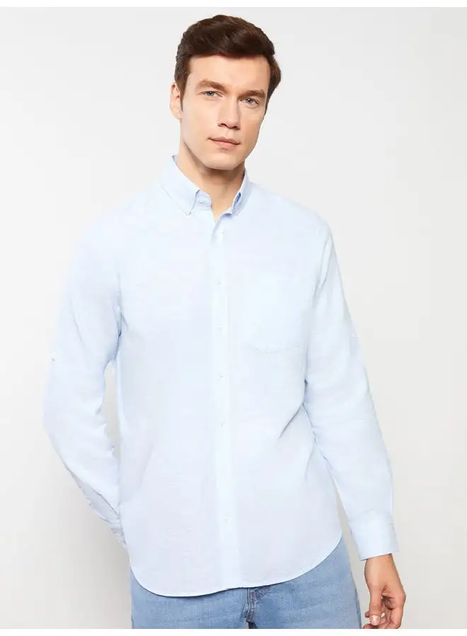 LC WAIKIKI Regular Fit Long Sleeve Linen Men's Shirt