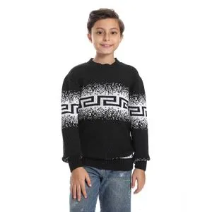 Caesar Wool Boys Pullover With Multi Design