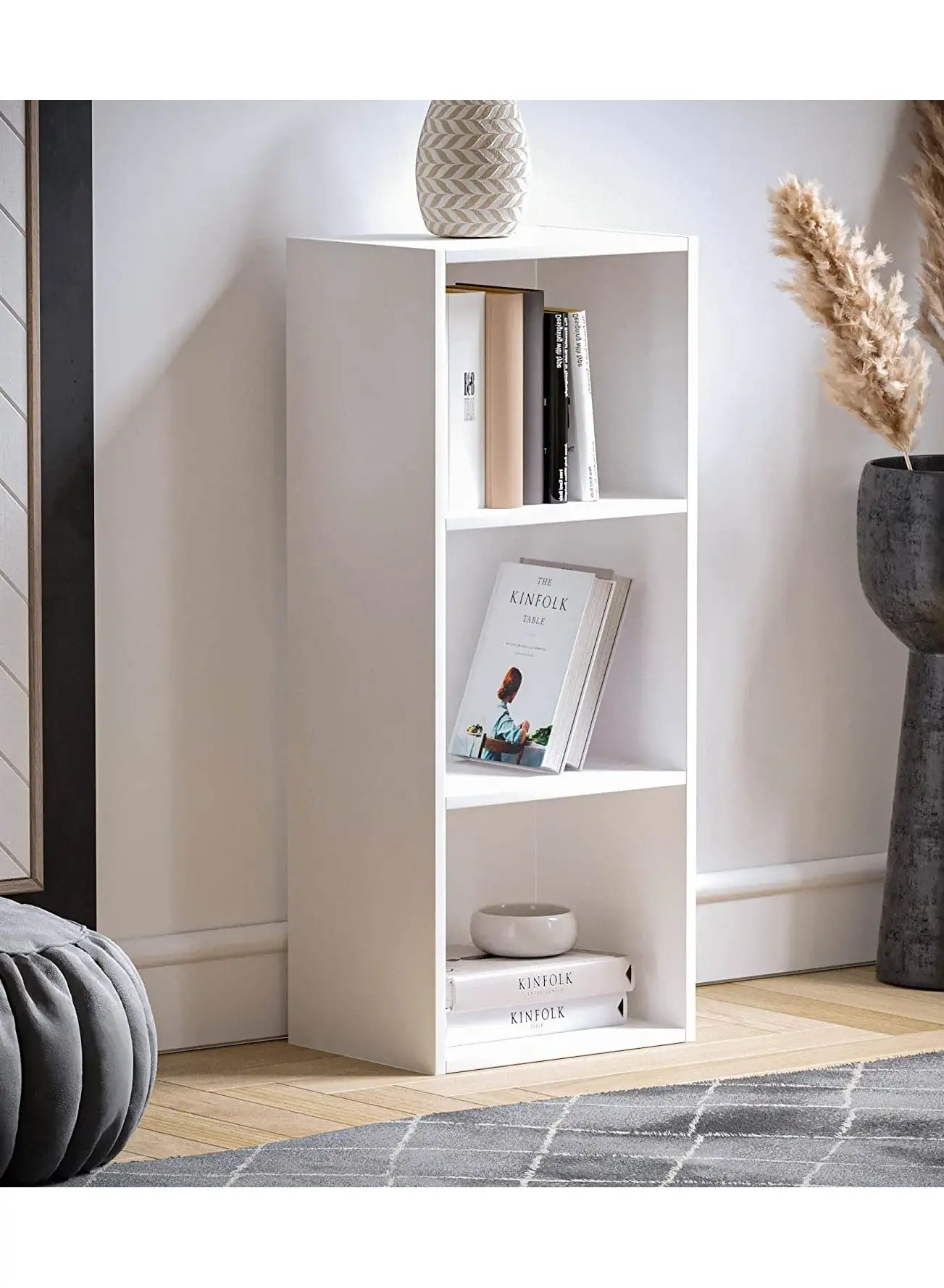 MODERN HOME Bookcase and accessory Display Unit of wood 3Tier white