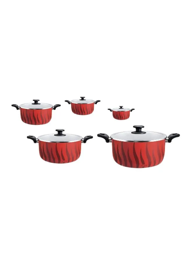 Tefal Tempo Set Stewpots Red/Clear 18-20-24-26-28cm