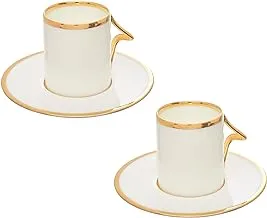 Porland Porcelain Limoges Gold Banded Coffee Set Set For Home Uses, Restaurants & Hotels, 85ml Set Of 4 Pcs.