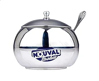 Nouval Stainless Steel Sugar Bowl with Lid and Small Spoon