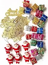 TIED RIBBONS Pack of 102 Christmas Tree Decoration Ornaments Items Hanging Accessories Combo Pack - Christmas Decorations Items for Home