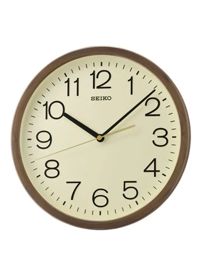 Seiko QXA808B Analog Wall Clock - Beige/Brown Dial