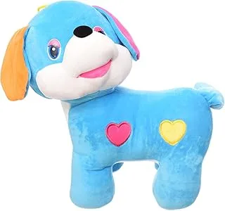 Generic Fiber Large Lovely Doll Dog Shaped With Hearts Engraving Shaped Add More Entertainment For Kids - Blue White