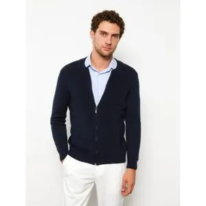 LC Waikiki Standard Pattern College Neck Men's Knitwear Cardigan