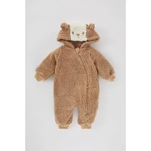 Defacto Babyboy New Born Knitted Regular Fit Hooded Long Sleeve Overalls