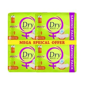 Dry Maxi Musk Extra Long 56 Sanitary Pads , MEGA OFFER