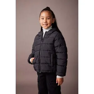 Defacto Girl Outer Wear Regular Fit Hooded Long Sleeve Coat..