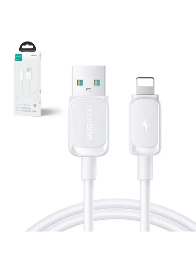 JOYROOM S-AL012A14 Multi-Color Series 2.4A USB-A to Lightning Fast Charging Data Cable 2m-White White