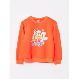 LC Waikiki Crew Neck Printed Long Sleeve Girl Sweatshirt