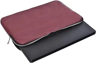 Accelerate Pebbled Maroon Leather Protective 15-15.6 inch Premium Laptop Sleeve Case with Zipper | Slim Design Laptop Bag compatible with Macbooks and Laptops