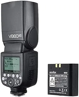 Godox V860II Kit Flash Speedlite لكاميرا Canon DSLR مع نظام X اللاسلكي، شاشة LCD - أسود