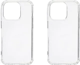 Silicone Back Phone Protection Case With Safety Silicone Edges For Iphone 14 Pro Set Of 2 Pieces - Transparent