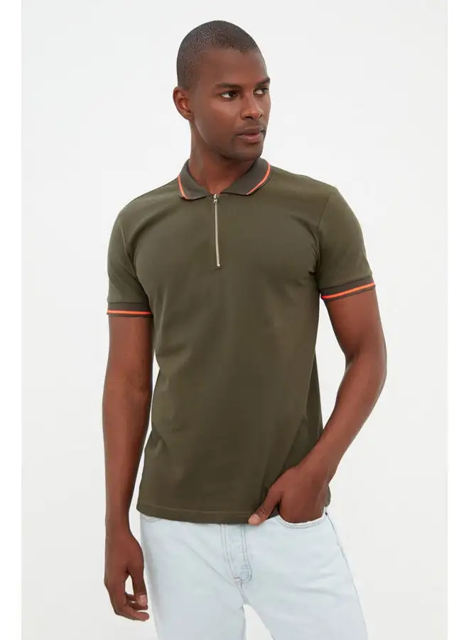 trendyol Man Polo T-Shirts Khaki