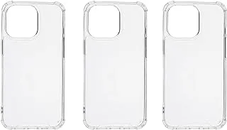 Silicone Back Phone Protection Case With Safety Silicone Edges For Iphone 13 Pro Set Of 3 Pieces - Transparent