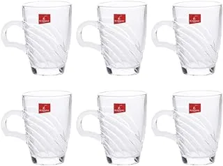 Tea and Nescafe mug set, 6 pieces, pure glass, the famous Blank Mix brand, B109-1