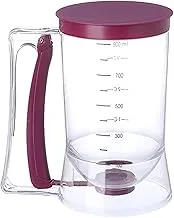 Generic Acrylic Handheld Batter Dispenser for Cup Cake - Clear and Maroon