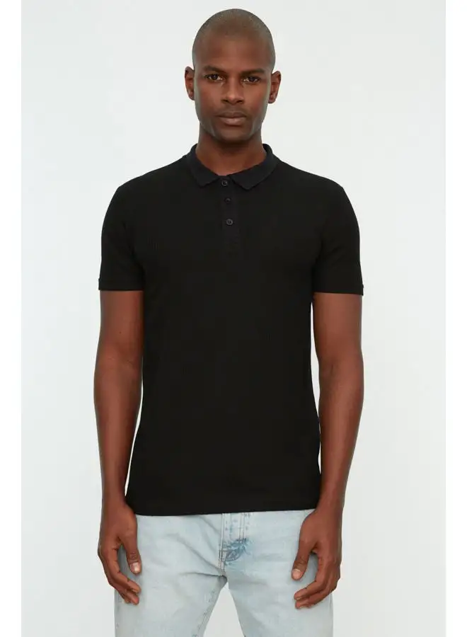 trendyol Man Polo T-Shirts Black