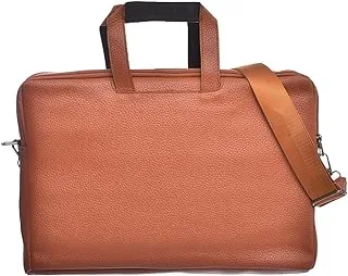 Accelerate Pebbled Rust Orange Leather Protective 15.6 inch Premium Briefcase Laptop Bag with Shoulder and Hand Strap | Durable Design Laptop Bag compatible with MacBooks and Laptops