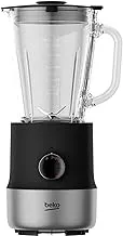 BEKO Table Top Blender, Glass Jug, 6 Speeds, 1.75 L, 800 Watts, Black x Stainless - TBN 81808 BX