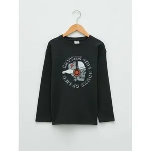 LC Waikiki Crew Neck Printed Long Sleeve Boy T-Shirt