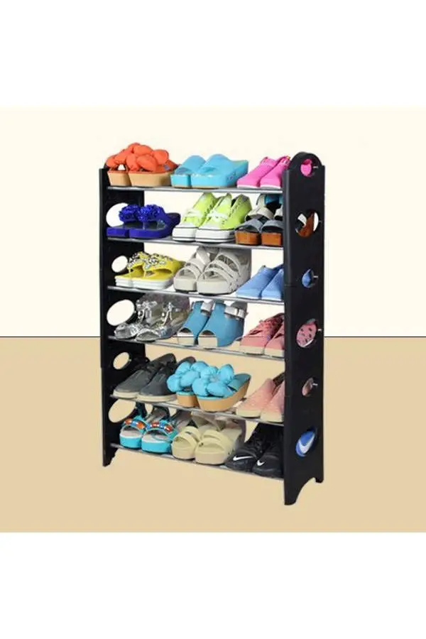 Generic Creative Home Shoe Organizer Rack - Six Layers Black 160 * 60 * 30cm