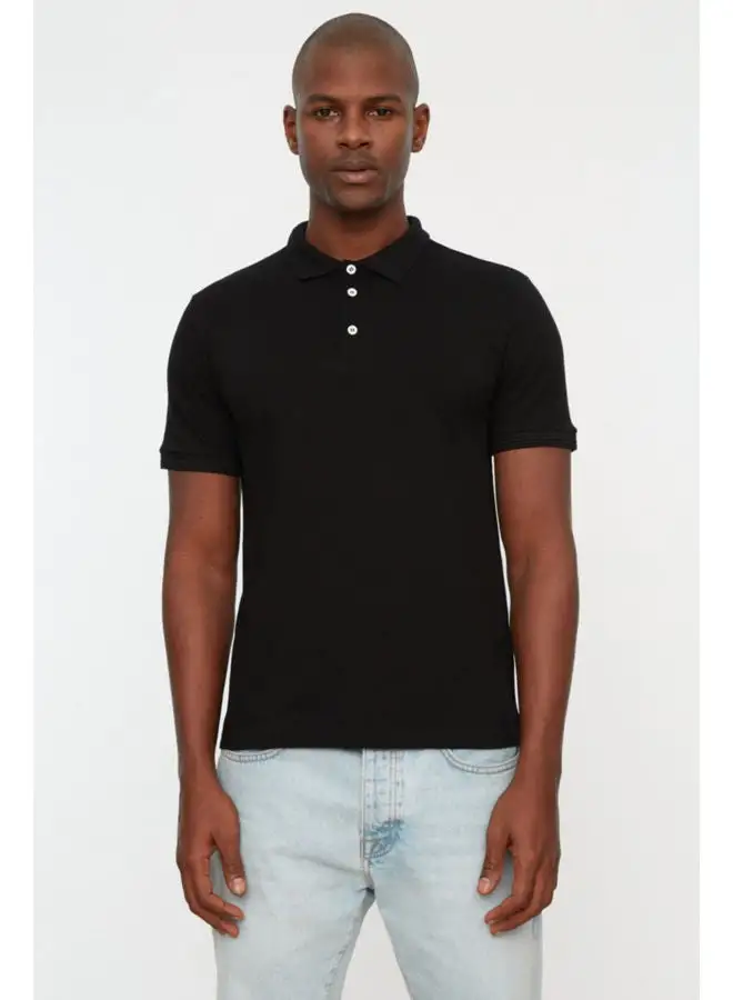 trendyol Man Polo T-Shirts Black