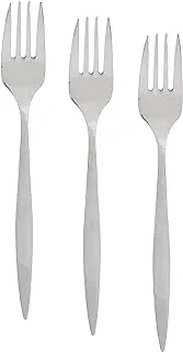 Nouval Fashion Stainless Steel Dessert Fork Set of 3 Pieces - Silver