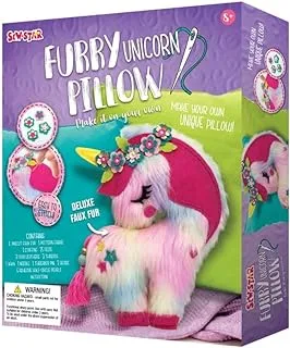 وسادة Sew Star-Furry Unicorn - اصنعها بنفسك بنفسك للأطفال SS-19-059، 8+