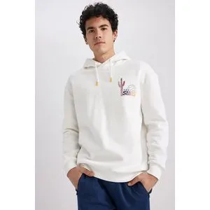 Defacto Man Boxy Fit-Nba Hooded Long Sleeve Knitted Sweat Shirt