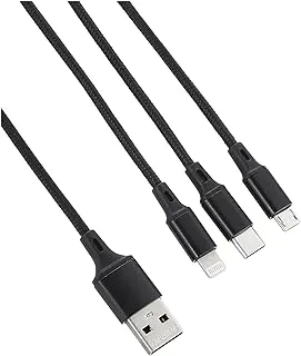 Remax charging cable-extreme series 3.1a aluminum alloy one-to-three charging braided cable rc-189th-black black