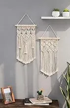 2 Pieces Macrame Woven Wall Hanging Boho Chic Handmade