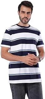 COUP Regular Fit Strip T-Shirt For Men Color Navy Size L