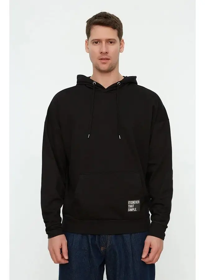 trendyol Hoodie - Black - Oversize